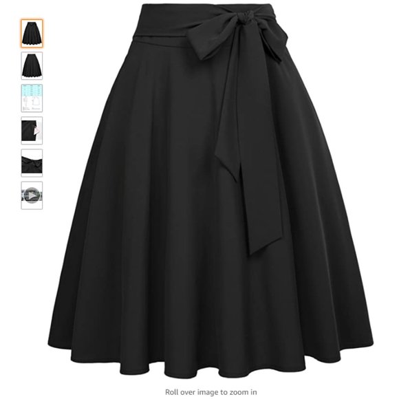 Women's High Waist A-Line Pockets Skirt Skater Flared Midi Skirt - Picture 1 of 4